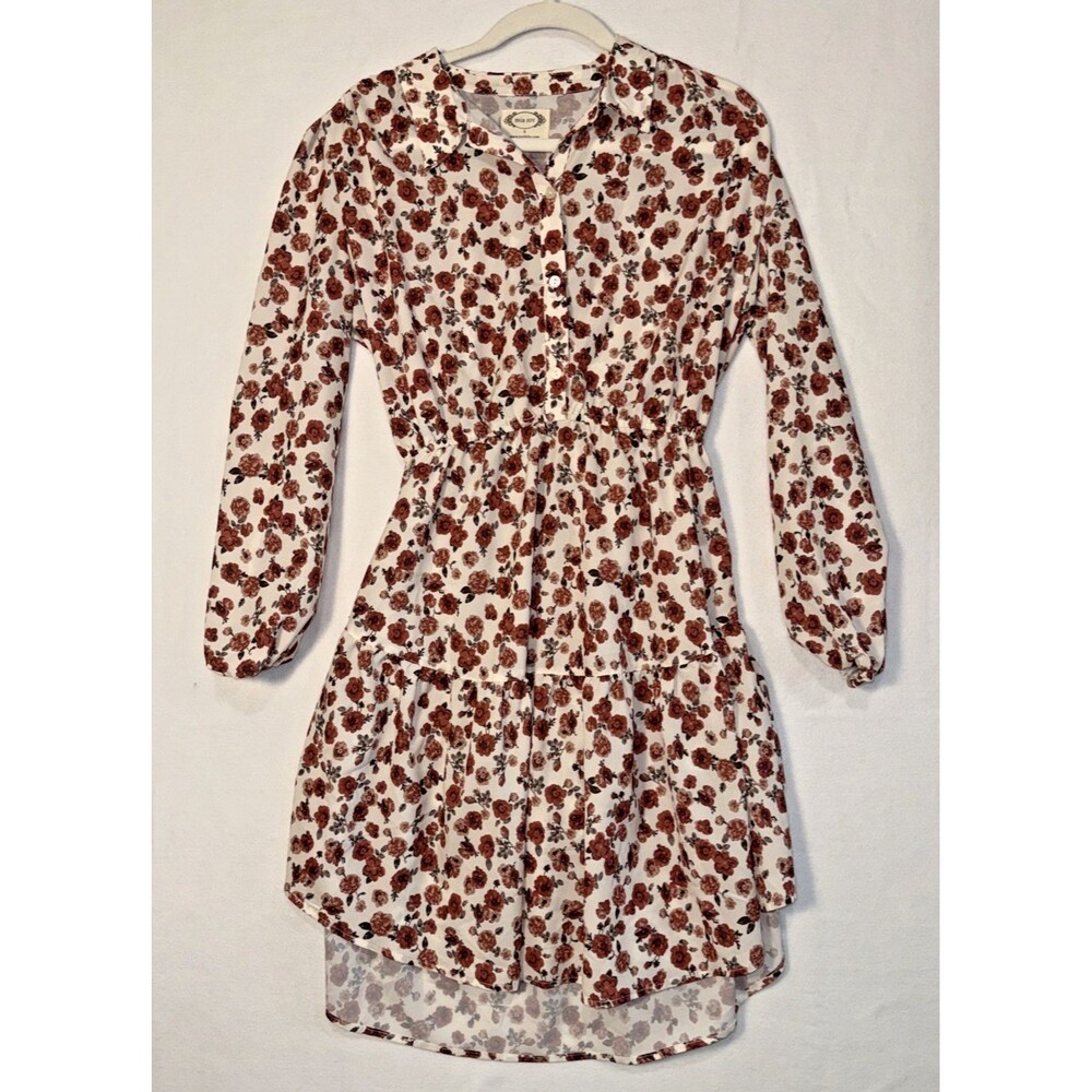 Mia Joy Tiered Women's Dress Size Sm Tie Waist Lightweight Boho Classy Peasant